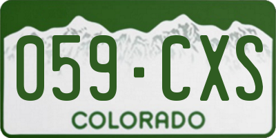 CO license plate 059CXS