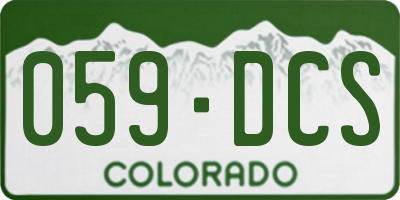 CO license plate 059DCS