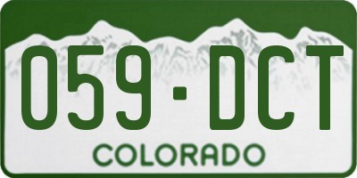 CO license plate 059DCT
