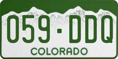CO license plate 059DDQ