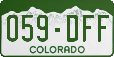 CO license plate 059DFF