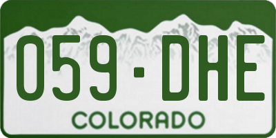 CO license plate 059DHE
