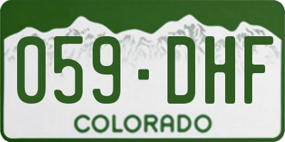 CO license plate 059DHF