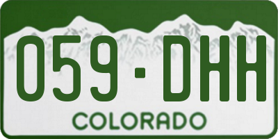 CO license plate 059DHH
