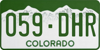 CO license plate 059DHR