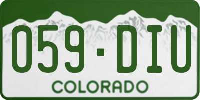 CO license plate 059DIU