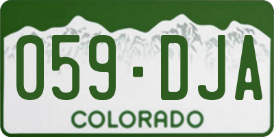 CO license plate 059DJA