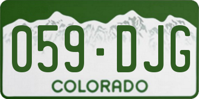 CO license plate 059DJG