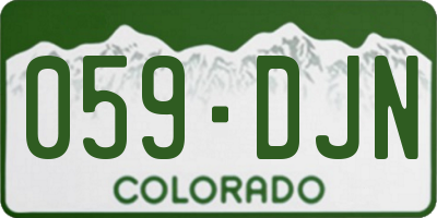 CO license plate 059DJN