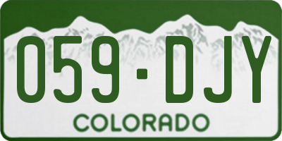 CO license plate 059DJY