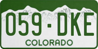 CO license plate 059DKE