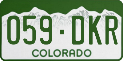 CO license plate 059DKR