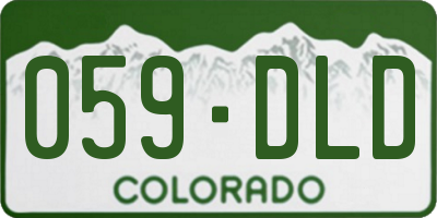 CO license plate 059DLD