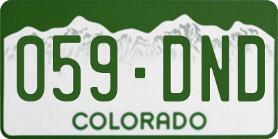 CO license plate 059DND