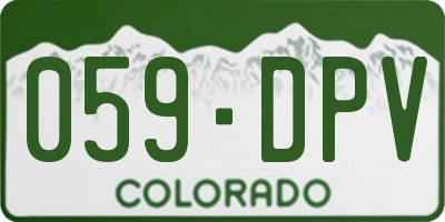 CO license plate 059DPV
