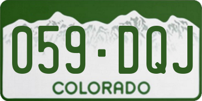 CO license plate 059DQJ