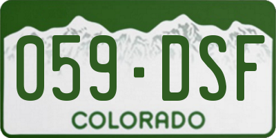 CO license plate 059DSF