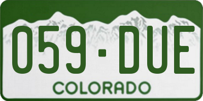 CO license plate 059DUE