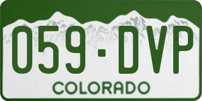 CO license plate 059DVP