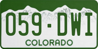 CO license plate 059DWI