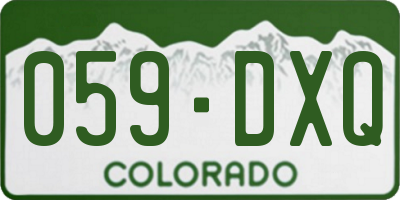 CO license plate 059DXQ