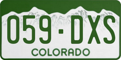 CO license plate 059DXS
