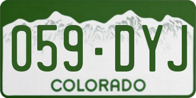 CO license plate 059DYJ