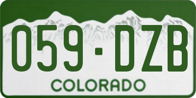 CO license plate 059DZB