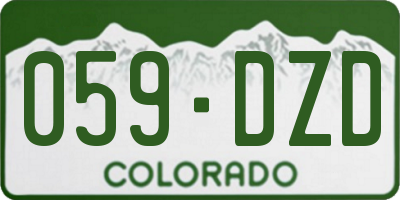 CO license plate 059DZD