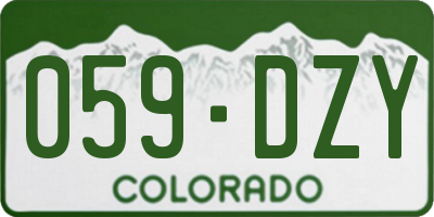 CO license plate 059DZY