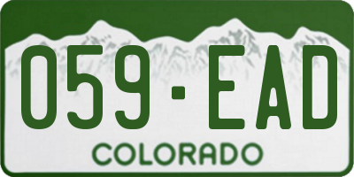CO license plate 059EAD