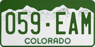CO license plate 059EAM
