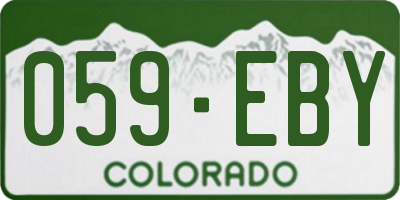 CO license plate 059EBY