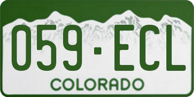 CO license plate 059ECL