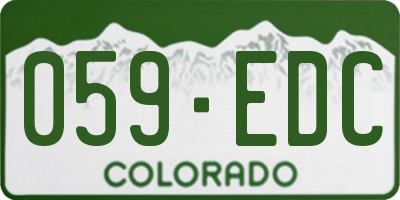 CO license plate 059EDC