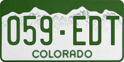 CO license plate 059EDT