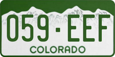CO license plate 059EEF
