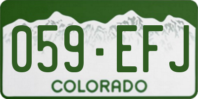 CO license plate 059EFJ
