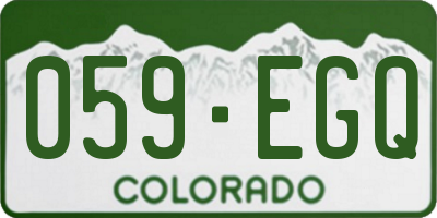 CO license plate 059EGQ