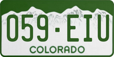 CO license plate 059EIU