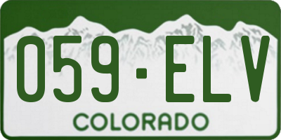 CO license plate 059ELV