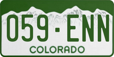 CO license plate 059ENN