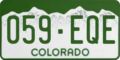 CO license plate 059EQE
