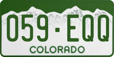 CO license plate 059EQQ
