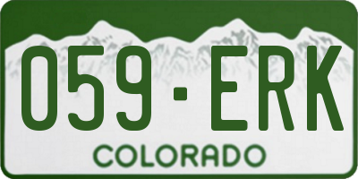 CO license plate 059ERK