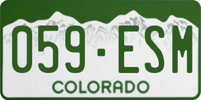CO license plate 059ESM
