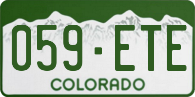 CO license plate 059ETE