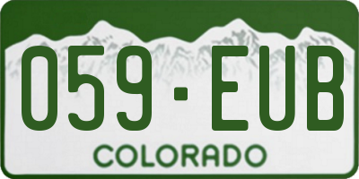 CO license plate 059EUB