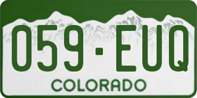 CO license plate 059EUQ
