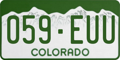 CO license plate 059EUU